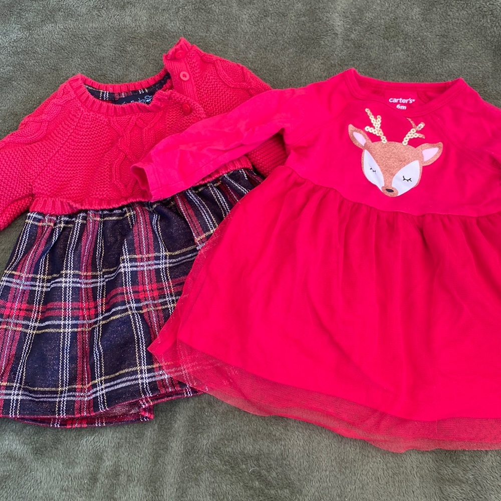 Baby Christmas dresses - sz 0-3m and 6m